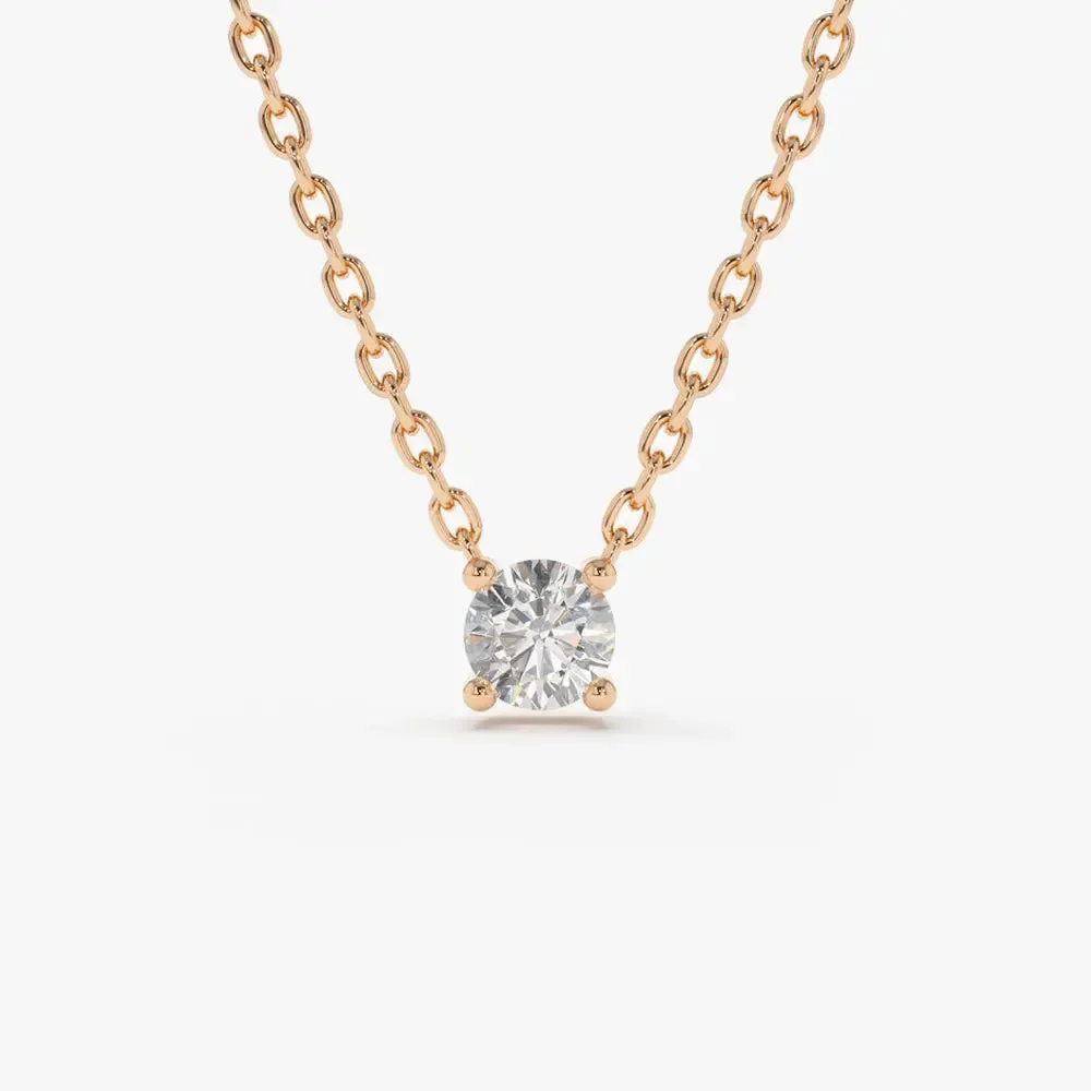 0.15CTW Round Cut Diamond Solitaire Necklace