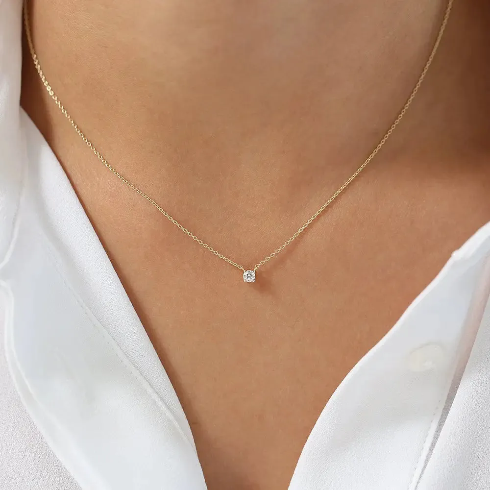 0.15CTW Round Cut Diamond Solitaire Necklace