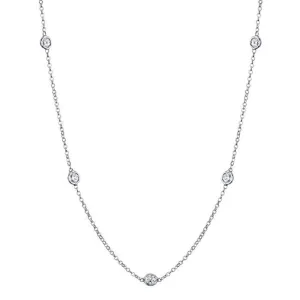 1.00 cttw Lab Created Diamond Bezel Set Station Necklace