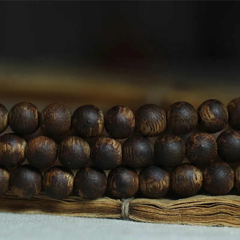 108 Mala Beads Nha Trang Bai Qinan Agarwood Jade 999 Gold Peace Bracelet (Only one in stock)