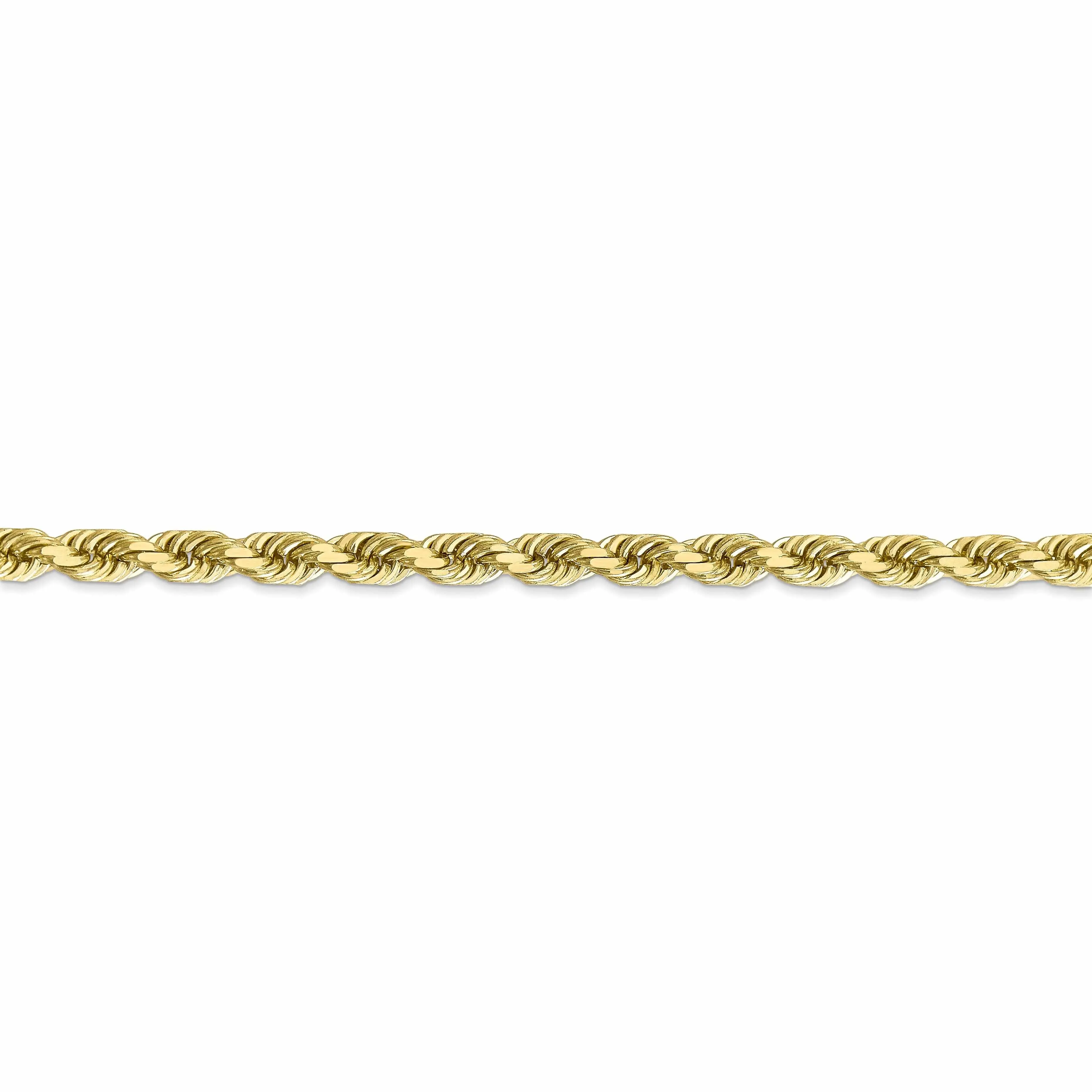 10k Yellow Gold Diamond Cut Rope Bracelet 5MM