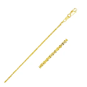 10k Yellow Gold Sparkle Anklet 1.5mm Size 10 inches