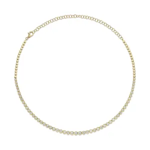 14K GOLD DIAMOND BRYCE BEZEL NECKLACE