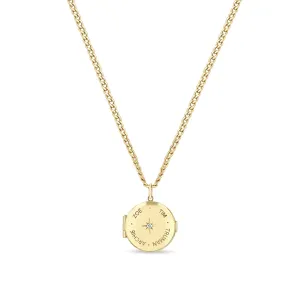 14k Gold Family Locket Necklace