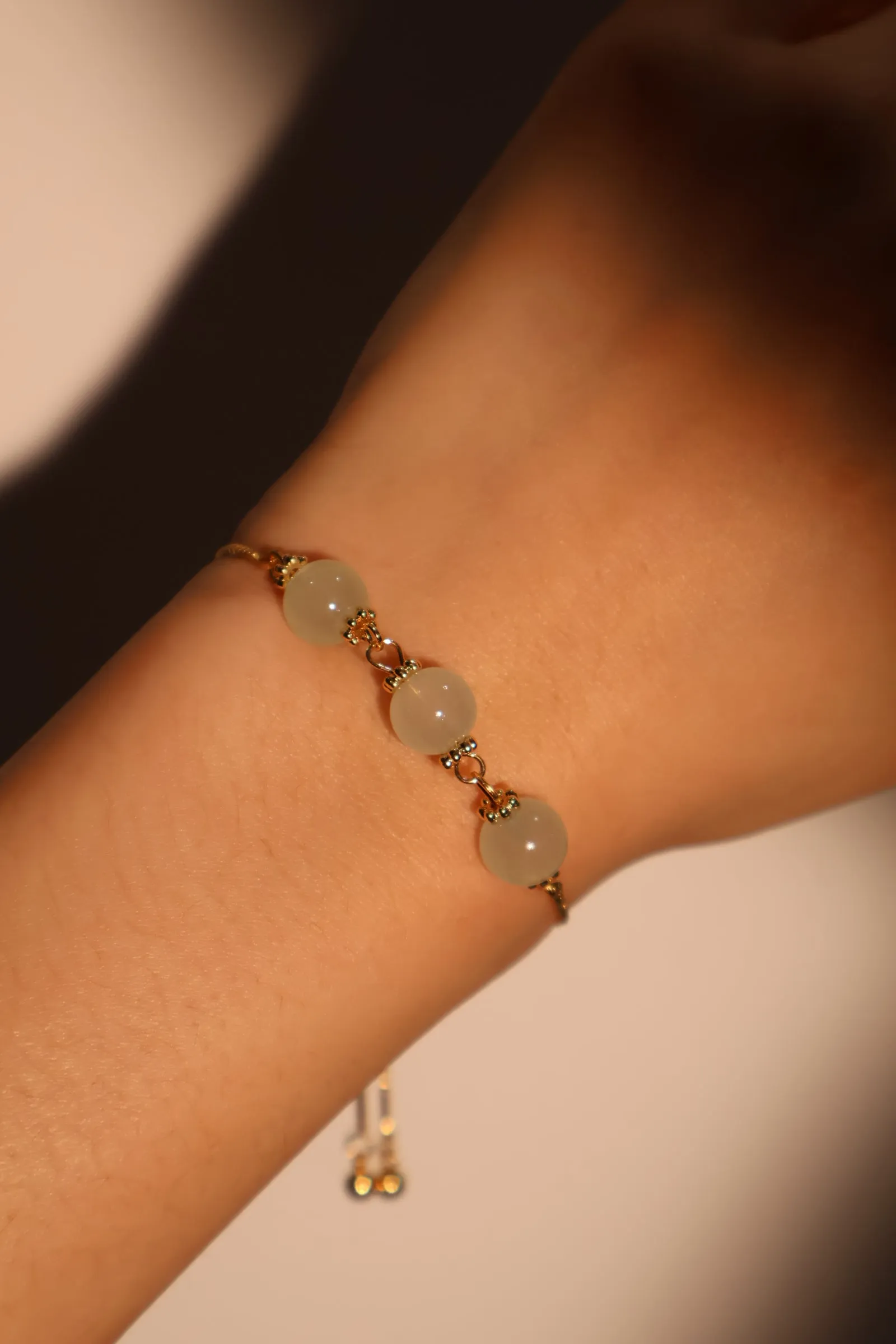 14K Real Gold Plated 3 in 1 Jade  Bracelet