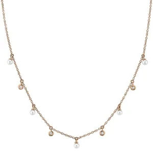 14K Rose Gold Diamond & Cultured Pearl Dangle Necklace