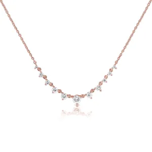 14K Rose Gold Graduating Diamond Necklace