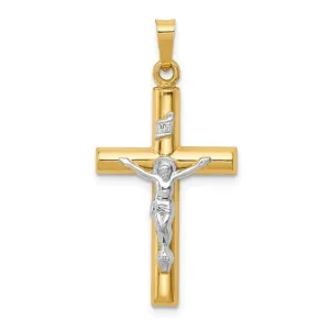 14K TT Gold Hollow Crucifix 0.9grms