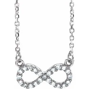 14K White 1/10 CTW Natural Diamond Infinity 16 1/2" Necklace