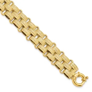 14k Yellow Gold Basket Weave Fancy Bracelet