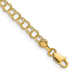 14k Yellow Gold Charm Bracelet, 4-mm, 7-inch, Semi-Solid Link Design