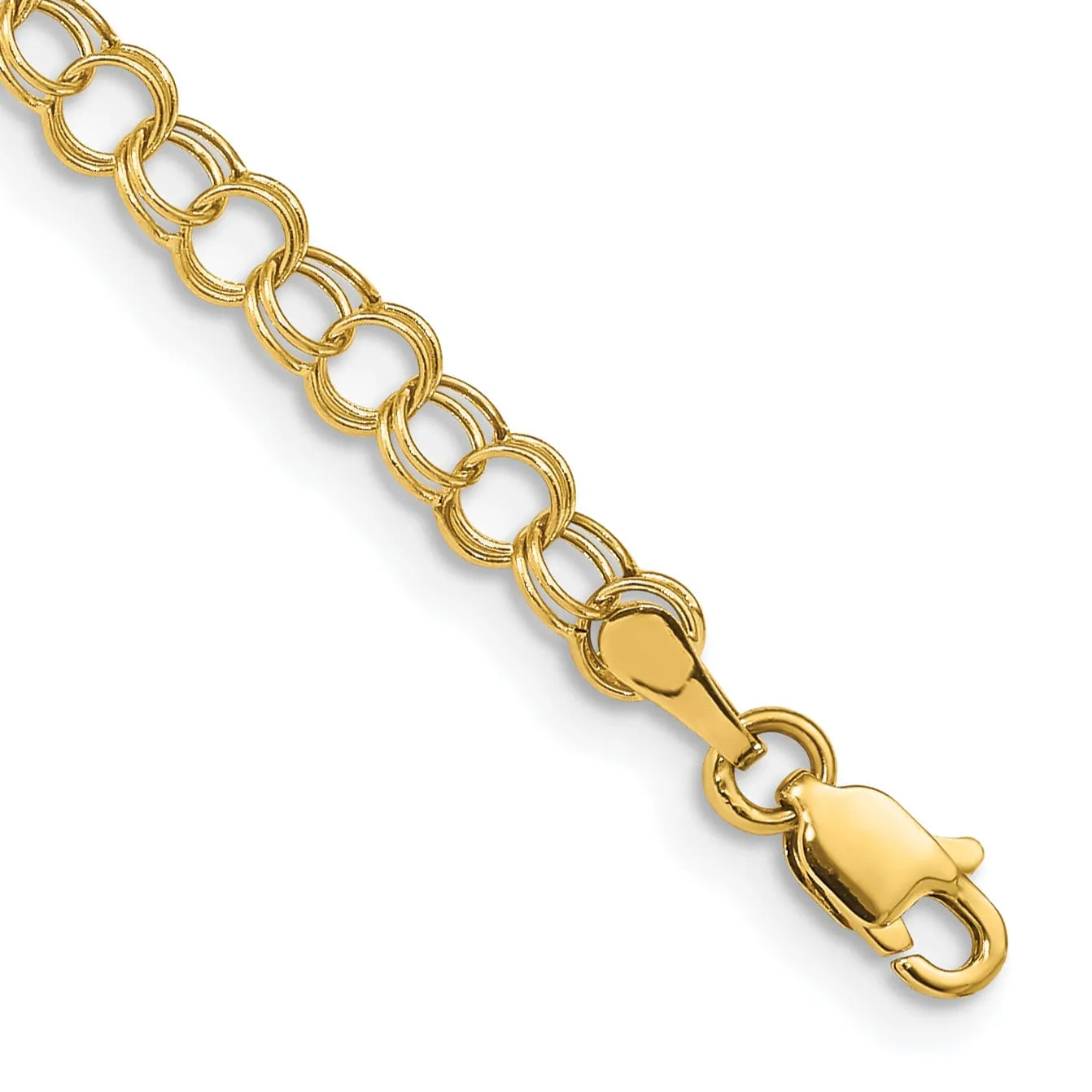 14k Yellow Gold Charm Bracelet, 4-mm, 7-inch, Semi-Solid Link Design