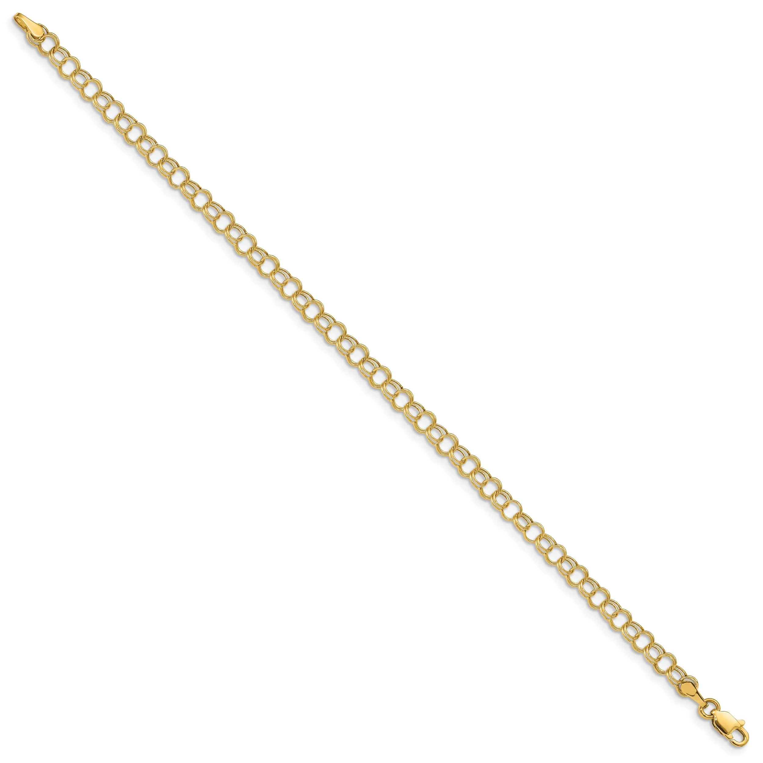 14k Yellow Gold Charm Bracelet, 4-mm, 7-inch, Semi-Solid Link Design