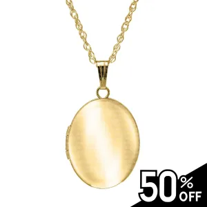 14K Yellow Gold Oval Locket