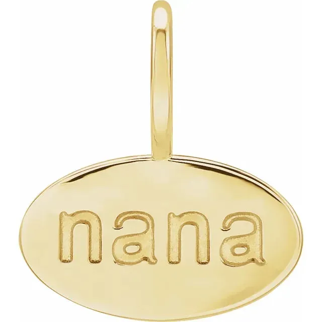 14K Yellow Gold "Nana" Charm/Pendant