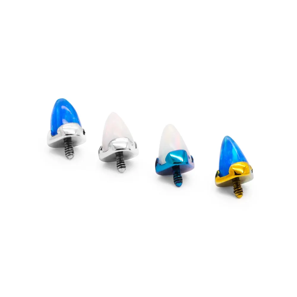 18g–16g Internally Threaded Titanium Opal Cone Top — Pick Size — Price Per 1