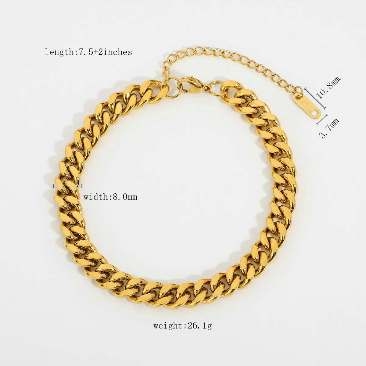 18k Gold-Filled Cuban Link Anklet - Anklets For Women - Gold Anklet - Ava Anklet