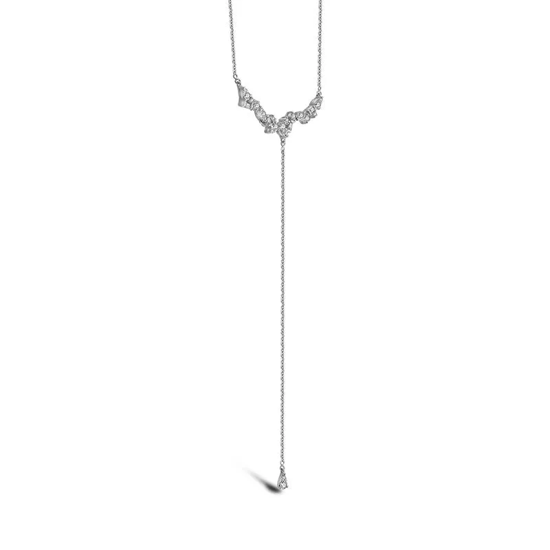 18k Gold irregular Shape Dangling Diamond Necklace