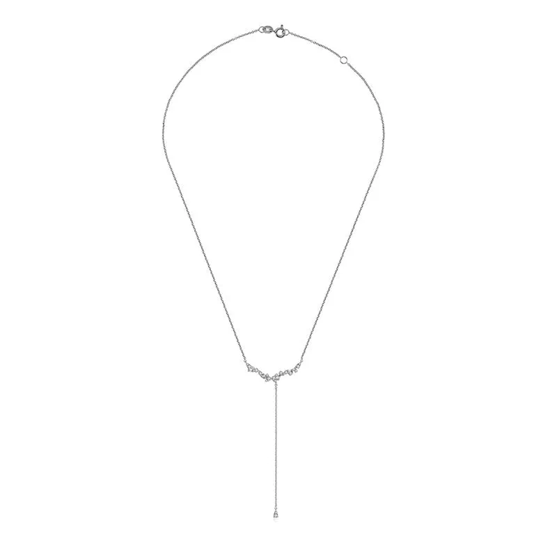 18k Gold irregular Shape Dangling Diamond Necklace