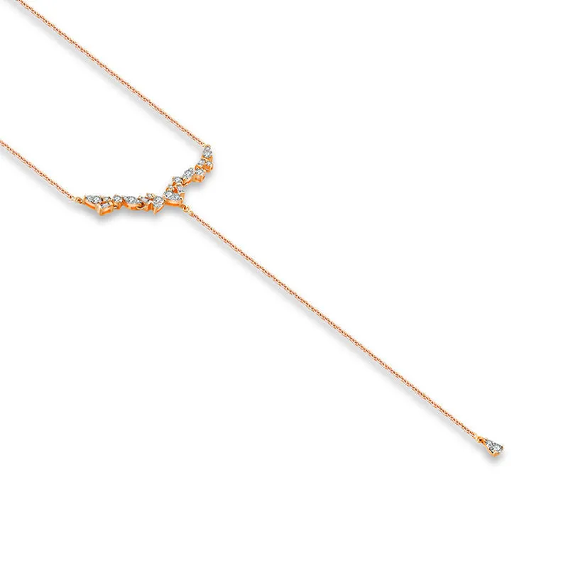 18k Gold irregular Shape Dangling Diamond Necklace