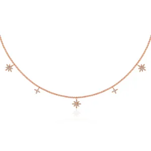 18k Gold Star Shape Diamond Necklace / Choker