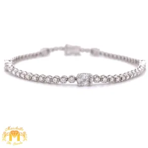 18k White Gold Fancy Tennis Diamond Bracelet