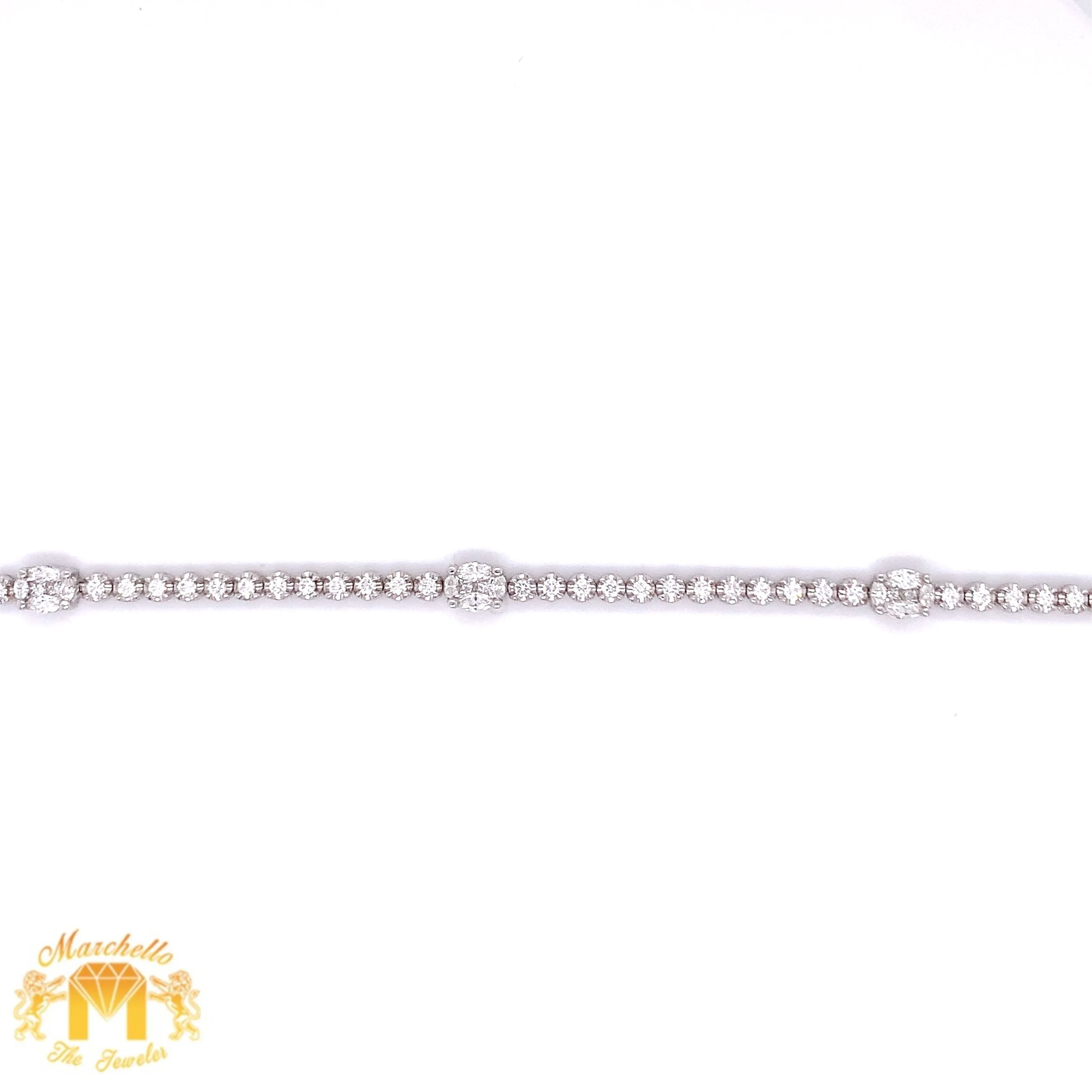 18k White Gold Fancy Tennis Diamond Bracelet