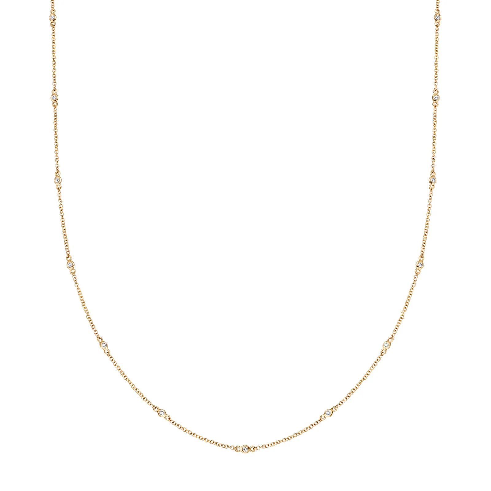 18" Fine Diamond Chain Necklace - Yellow Gold