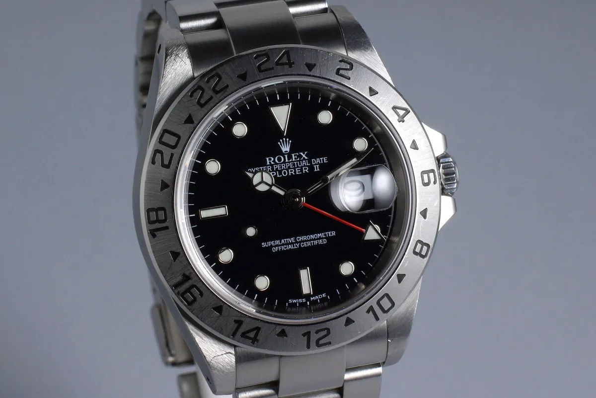 2002 Rolex Explorer II 16570 Black Dial with Box and Papers