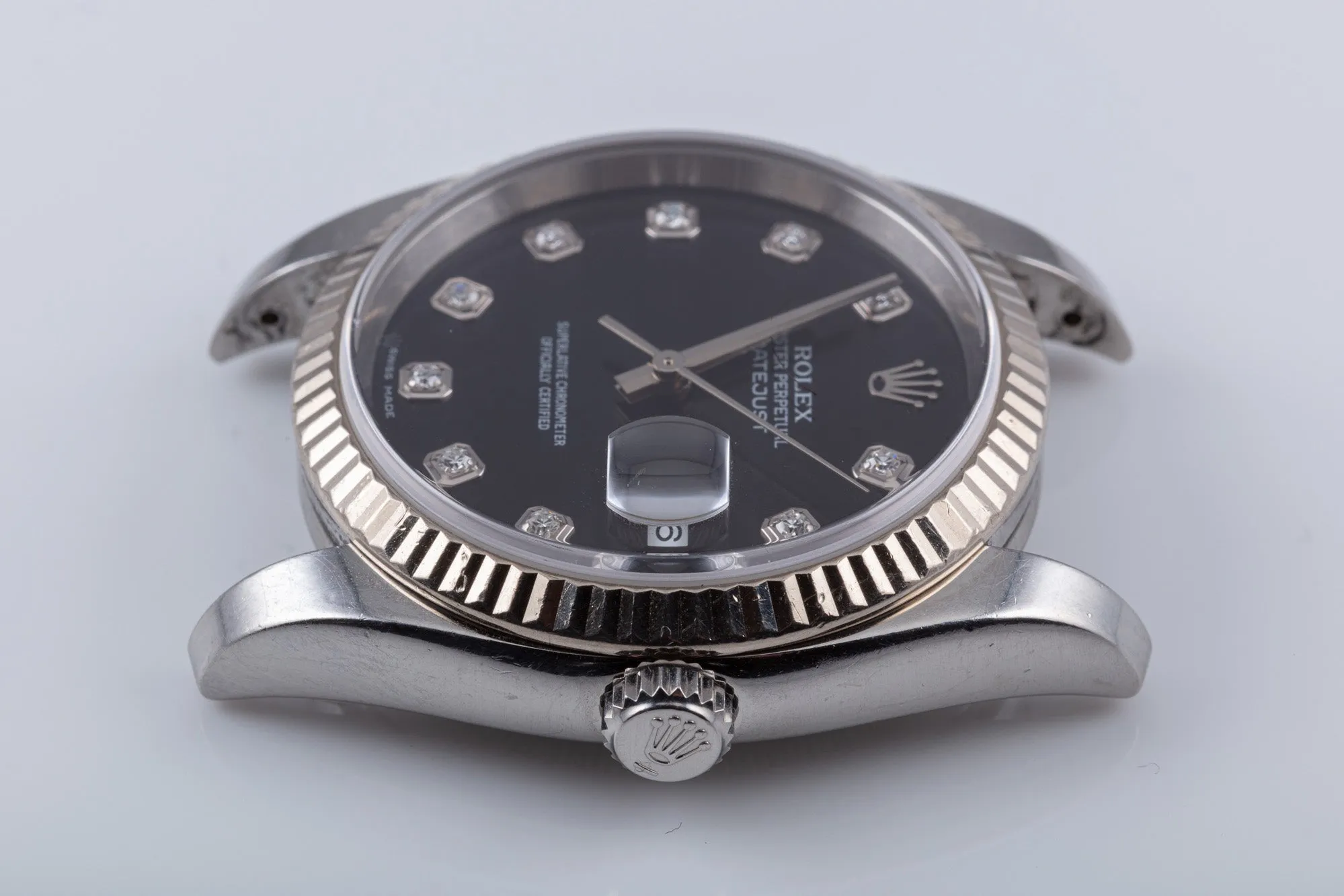 2006 Rolex Datejust 116234 Metallic Black Diamond Dial