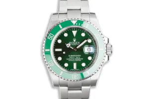 2015 Rolex Submariner 116610LV "Hulk" with Box & Card