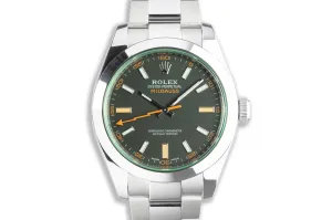 2020 Rolex Green Milgauss 116400GV with Box and Card