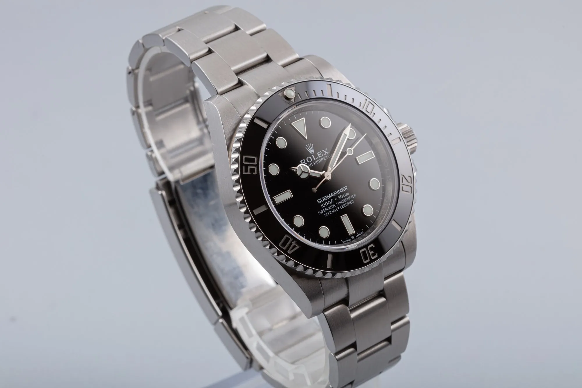 2021 Rolex No Date Ceramic Submariner 124060 41mm with Box & Card