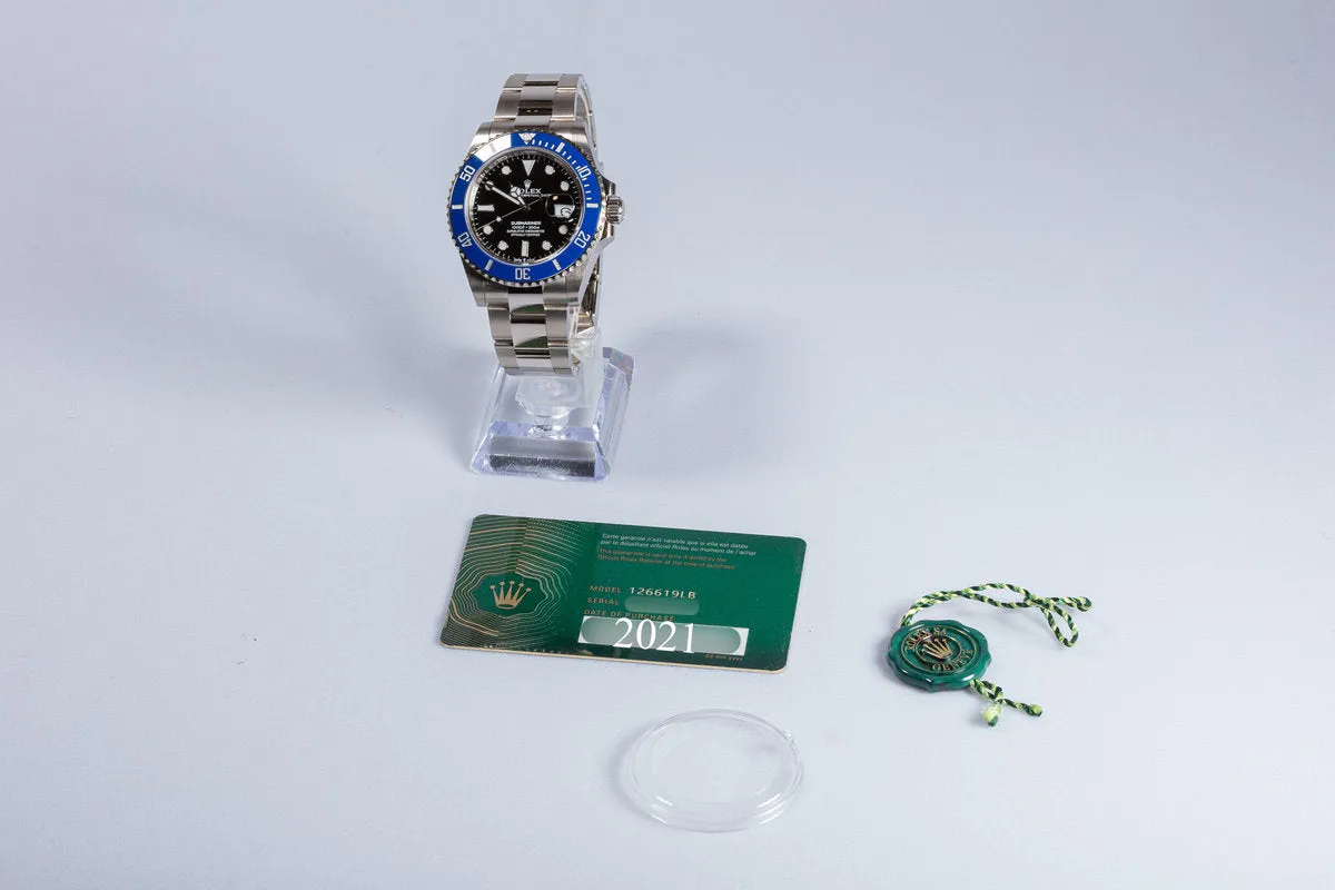 2021 Rolex Submariner 18k White Gold Blue Bezel w/ Card & Hang tag