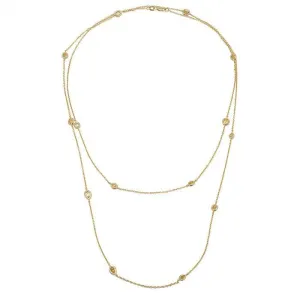 2.27 cttw Station Necklace Yellow Gold with Fancy Yellow Diamonds