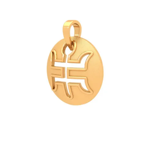 22k Gold Pendant Swastika Design From  Goldlites Collection