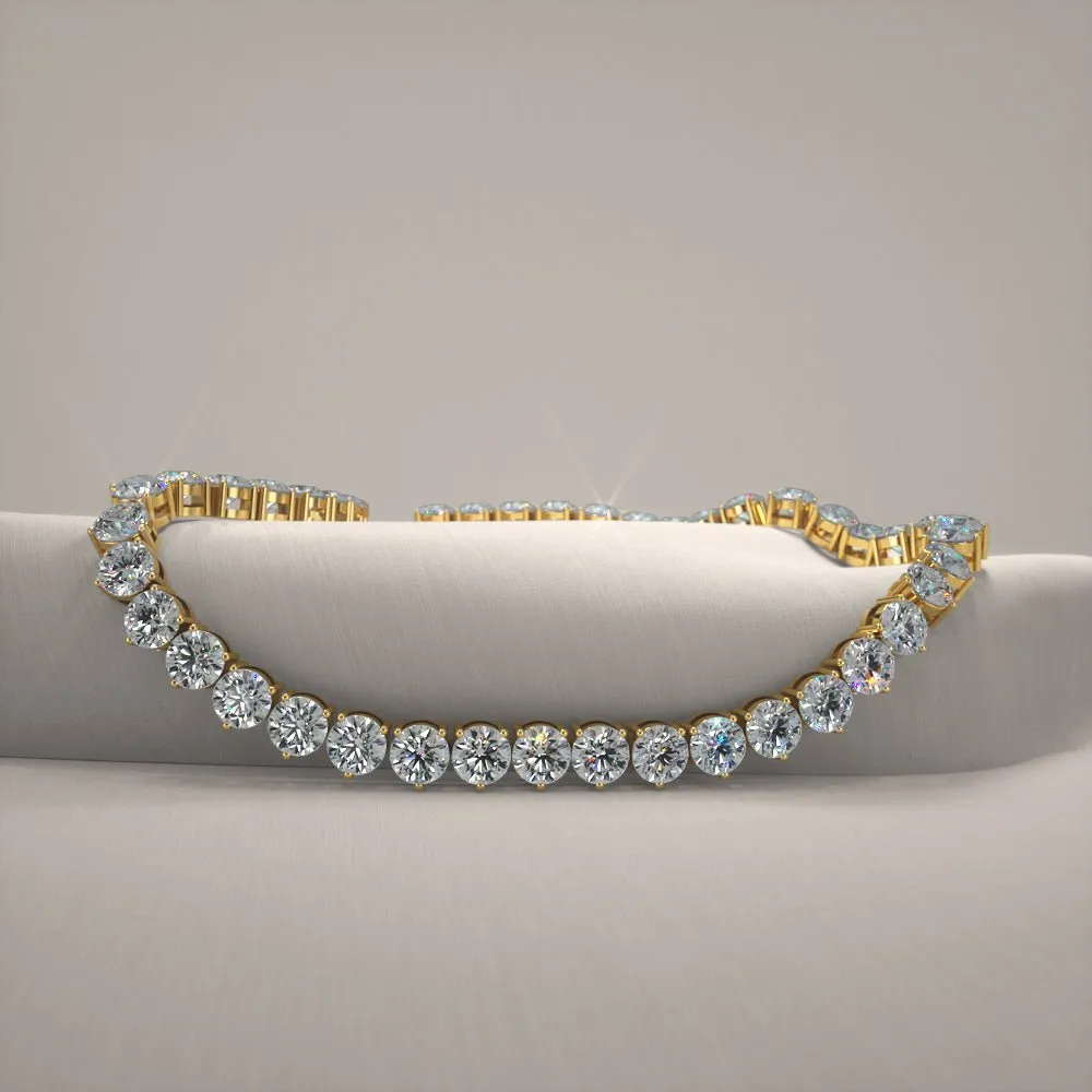 3 Prong Riviera Diamond Necklace with 33.21 ct.(finished) 4.7mm