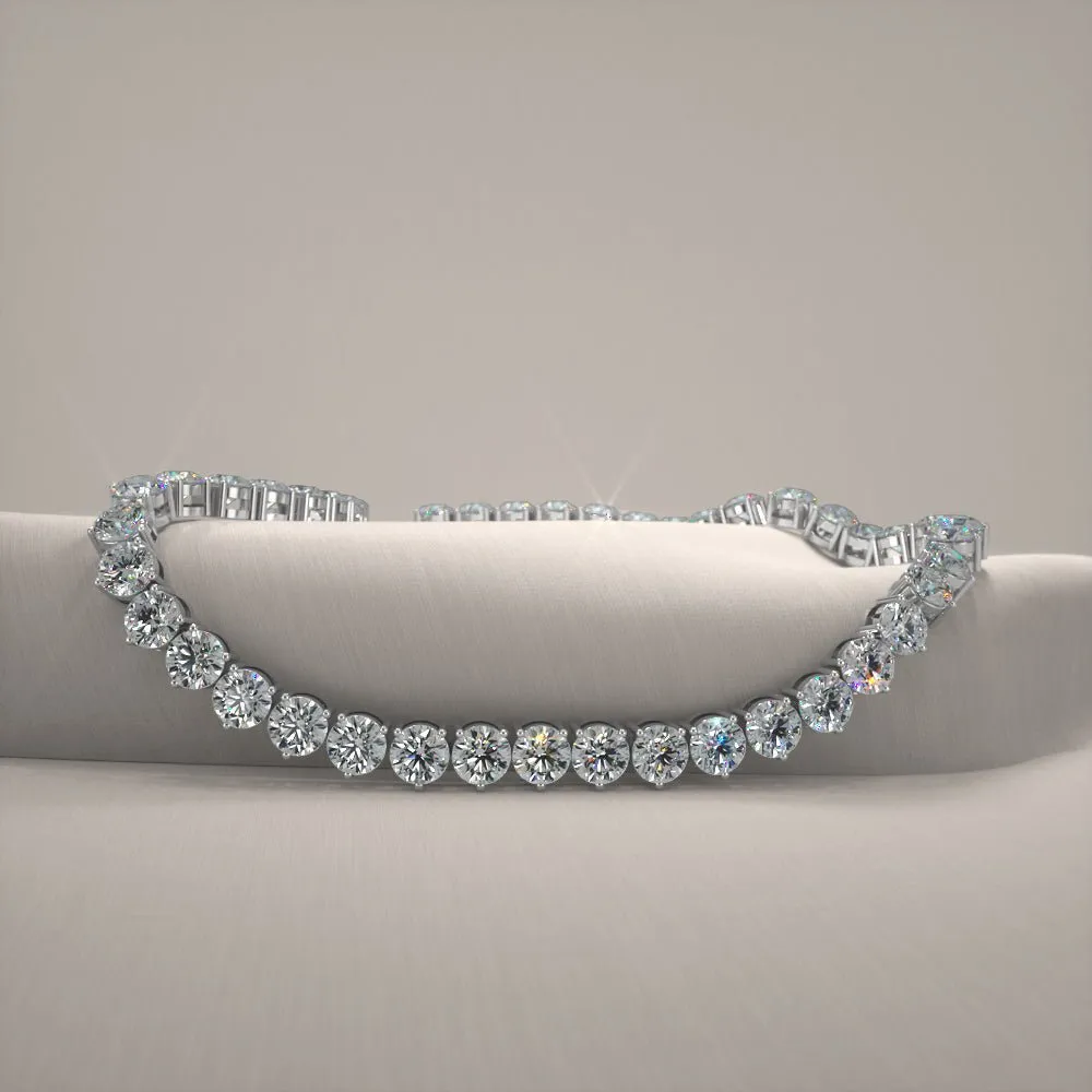 3 Prong Riviera Diamond Necklace with 33.21 ct.(finished) 4.7mm