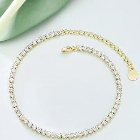 3mm Moissanite Tennis Anklet