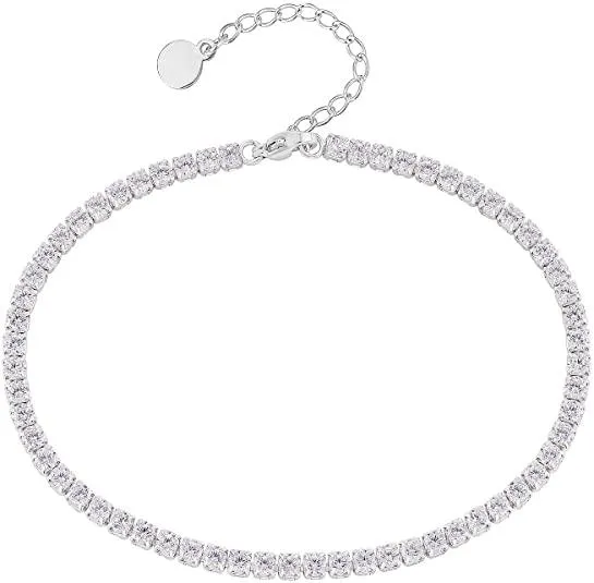 3mm Moissanite Tennis Anklet