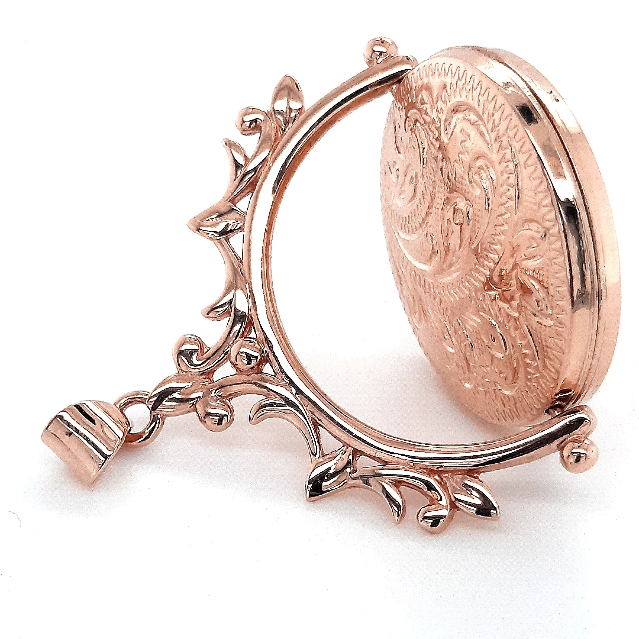 9ct Rose Gold Photo Locket Spinner Pendant