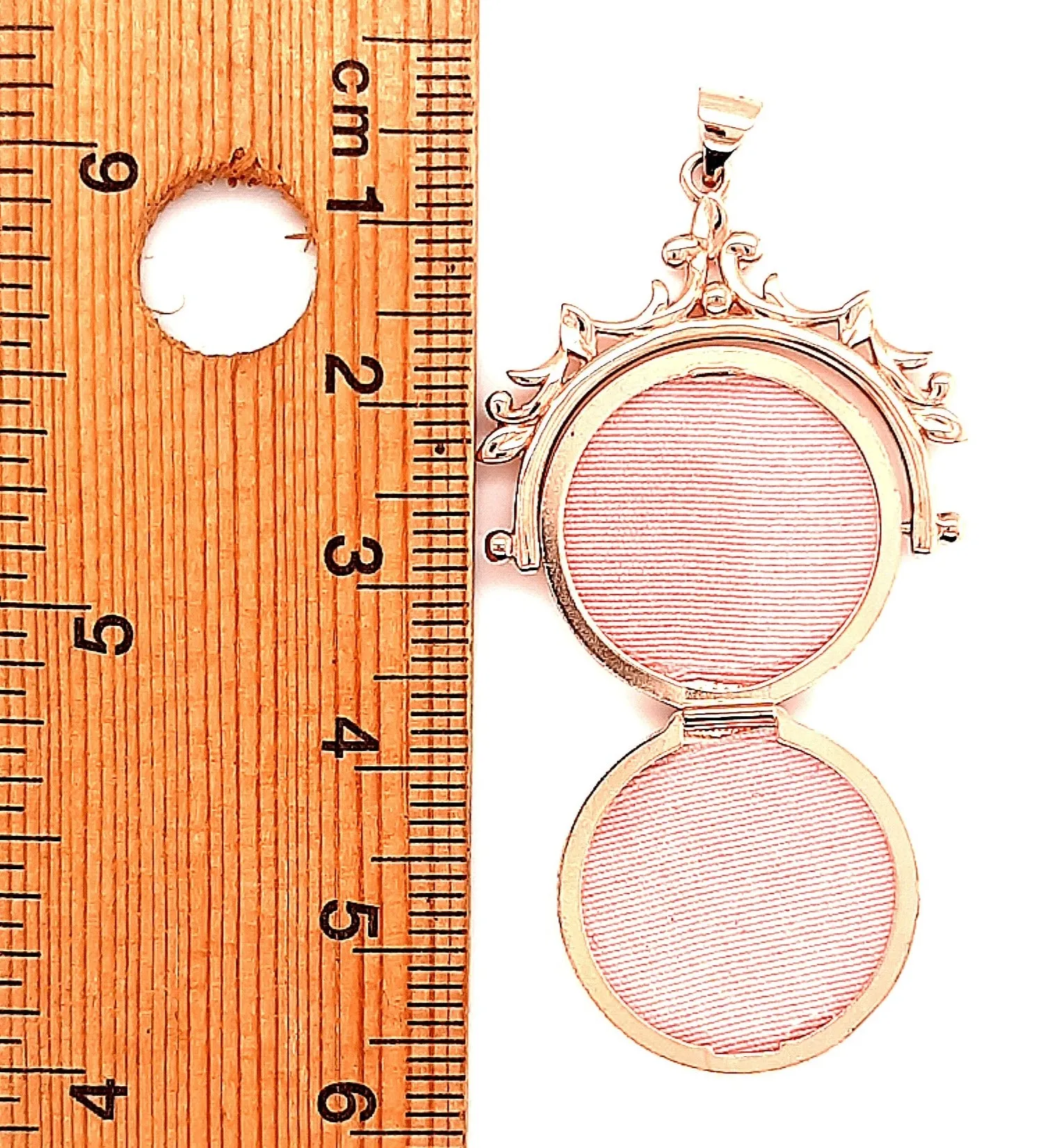 9ct Rose Gold Photo Locket Spinner Pendant