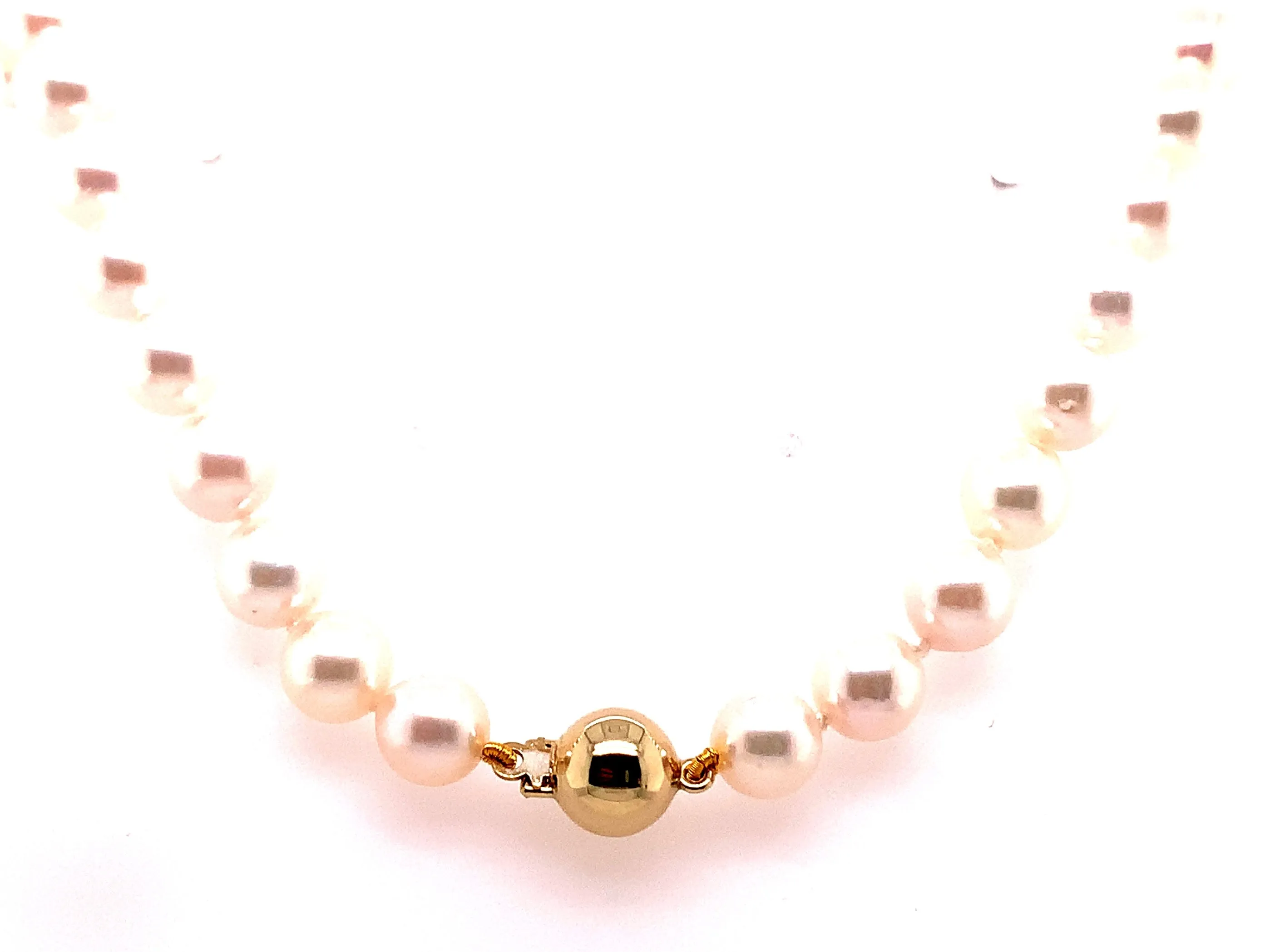 9ct Yellow Gold 18” Cultured Pearl Necklace