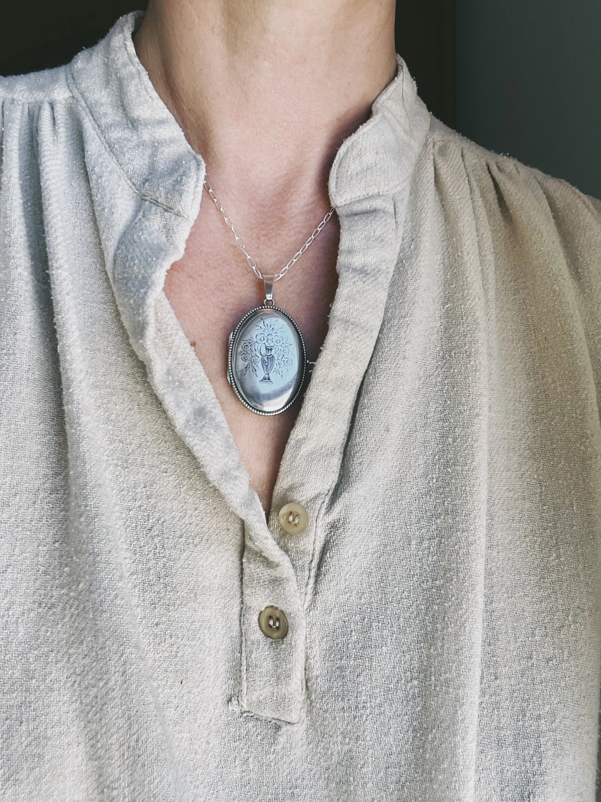 Alexandrine Sterling Silver Locket