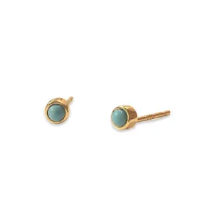 Amy Turquoise Bezel Studs