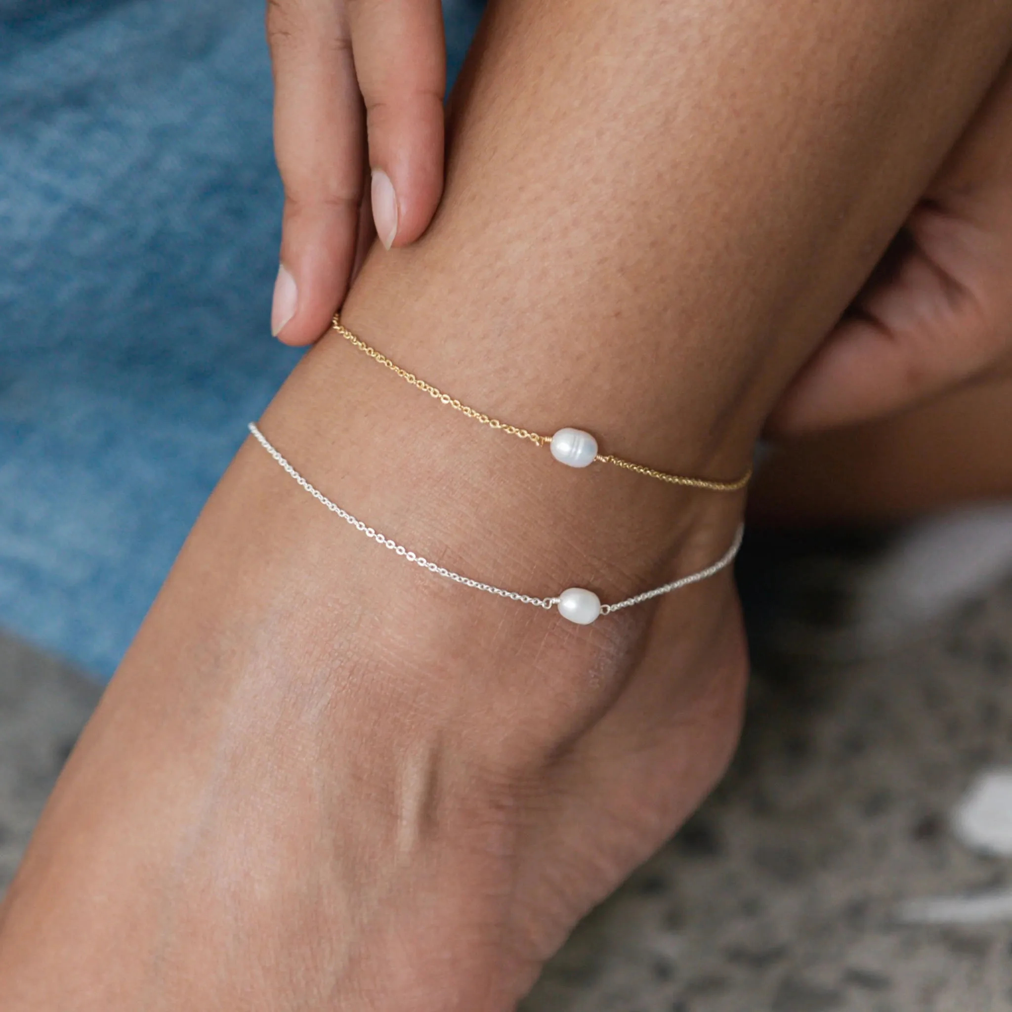 Ana Freshwater Pearl Anklet