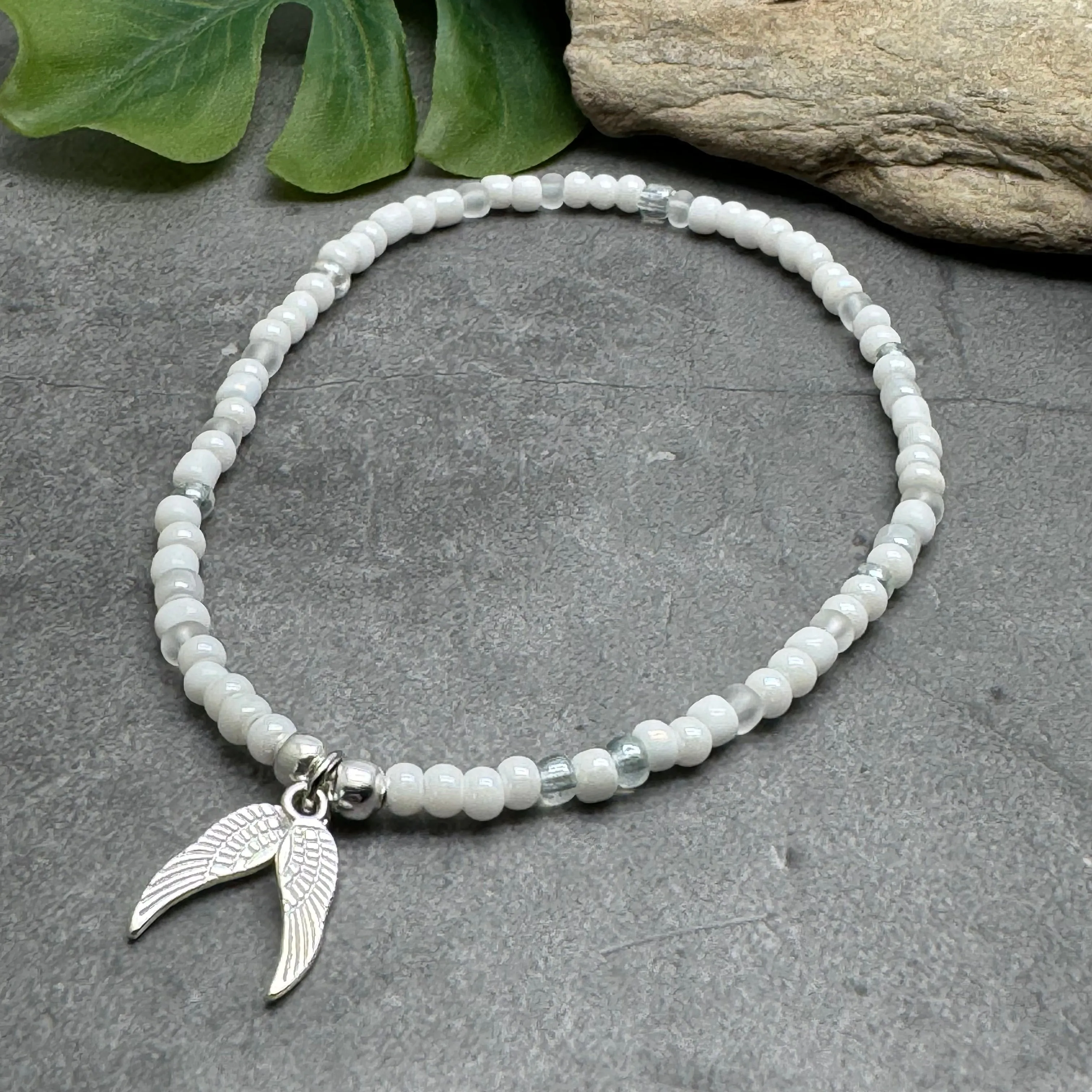 Angel Wings Seed Bead Anklet - Colour Choice