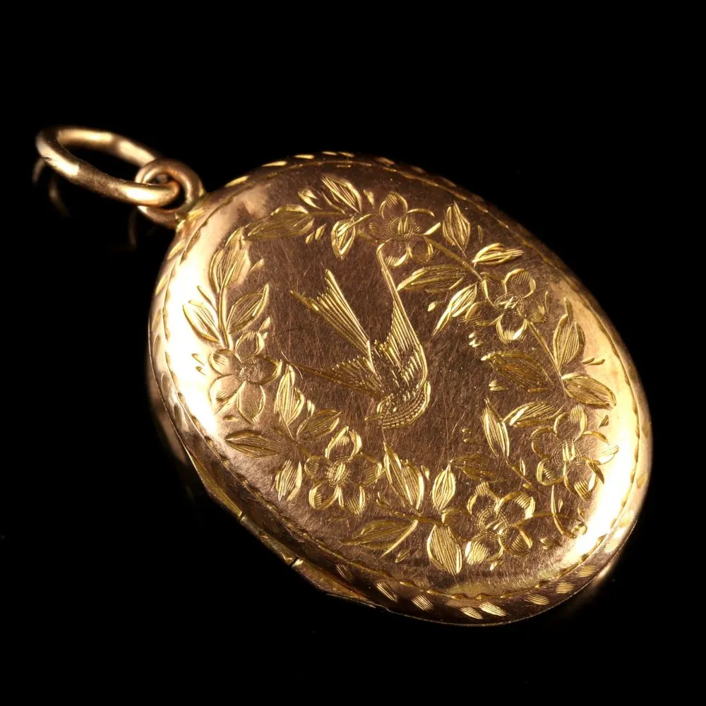 Antique Edwardian Rose Gold Locket Dated Chester 1911