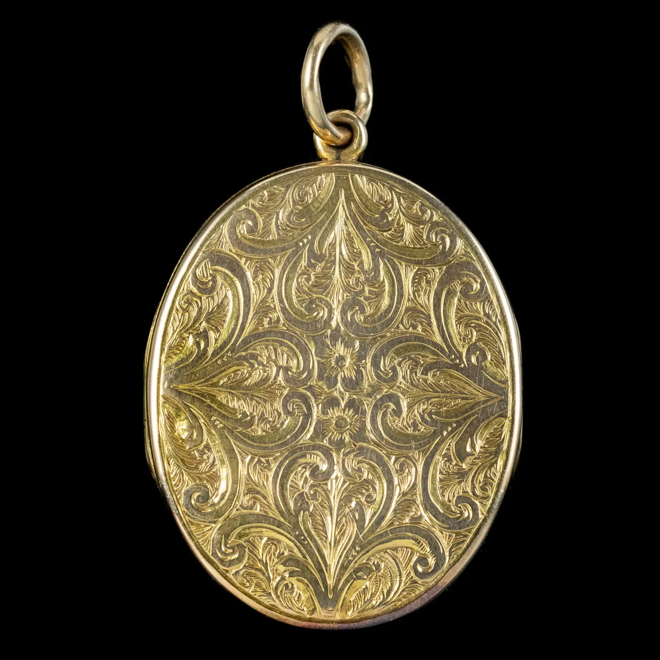 Antique Victorian Chased Family Locket 15ct Gold