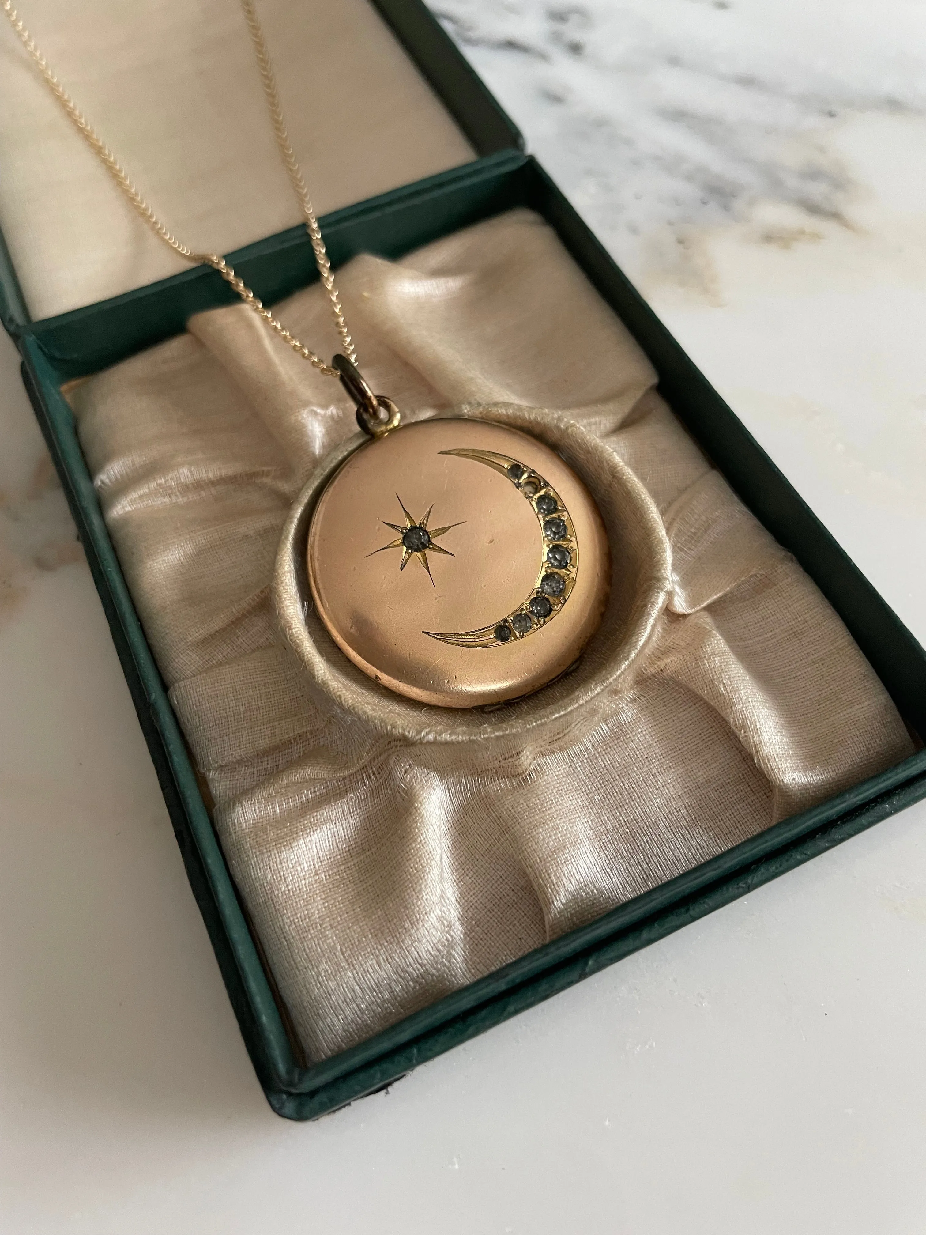 Antique Victorian Crescent Moon Locket